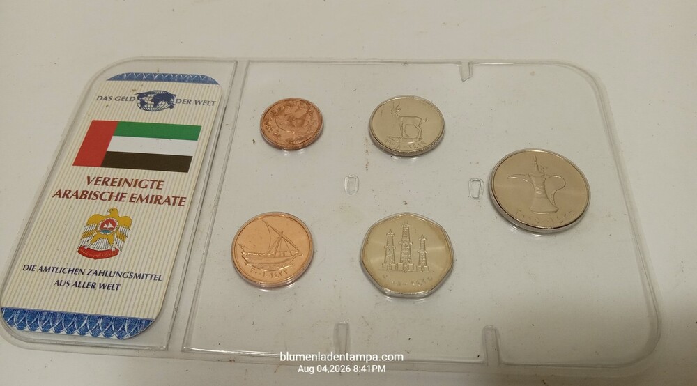 UAE Coin Set 1 Dirham 50 25 10 5 Fils United Arab Emirates Das Geld der Welt